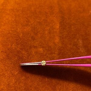 BVLA 14k threadless end hammered gold flat helix nostril earlobe